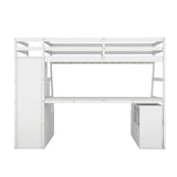 Harper & Bright Designs Twin Loft Bed with Stairs, Desk, and Storage – Solid Wood Frame in White Harper & Bright Designs