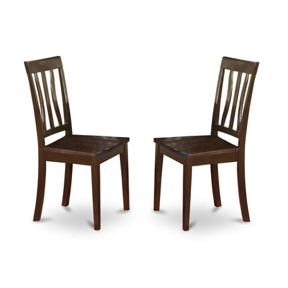 East West Furniture LYAN5-CAP-W Lynfield 5 Piece Kitchen Set for 4 Includes a Rectangle Dining Room Table with Butterfly Leaf and 4 Solid Wood Seat Chairs, 36x66 Inch, Cappuccino - WoodArtSupply