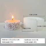 Rose Flower Column Candle Molds Valentine's Day Cylinder Resin Casting Mold for Candle Making Resin Casting Silicone Mold for DIY Candle Making Polymer Clay Craft Plaster ZAKVOOR