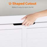 Epetlover Wooden Storage Chest Box with Flip-top Lid & Safety Hinge, 39.4 Inch Living Room Organizer, Bedroom Bench, White Epetlover