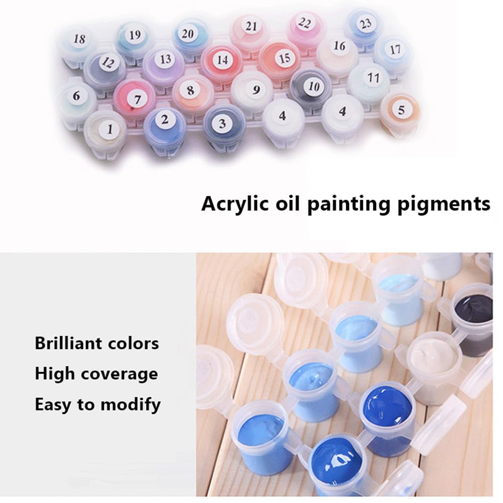 Colorful Flowers Adults' Paint-by-Number Kit - Beautiful Botanical Art on Canvas - Drawing Paintwork with Paintbrushes - Floral Paint by Numbers Art Crafts, 16"x20" TFIAVSIN
