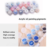 Colorful Flowers Adults' Paint-by-Number Kit - Beautiful Botanical Art on Canvas - Drawing Paintwork with Paintbrushes - Floral Paint by Numbers Art Crafts, 16"x20" TFIAVSIN