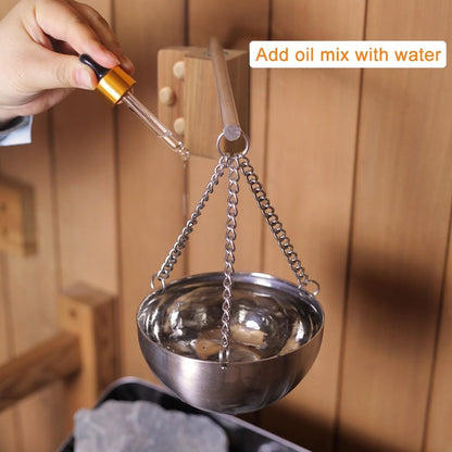 Vindar Red Cedar Sauna Aromatherapy Bowl Sauna Oil Cup Sauna Oil Holder Essential Oil Fragrance Diffuser Bowl for Sauna and Spa