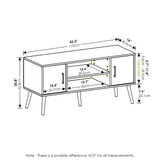 Furinno for 55 Inch TV, Entertainment Center with 2 Storage and Open Shelves, Mid Century TV Stand, Espresso Furinno