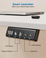 Xyndyx Small Height Adjustable Electric Standing Desk, 31.5" x 23.6" Sit Stand up Desk with Splice Board, Ergonomic Rising Computer Home Office Desk Table with Memory Preset, White Frame/White Top Xyndyx