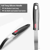 Silicone Pancake Spatula Turner with Lengthened Handle, Heat Resistant Cooking Spatulas for Nonstick Cookware, Large Flexible Kitchen Utensils BPA Free Rubber Flipper for Egg, Pancake, Fish, Burger Vovoly