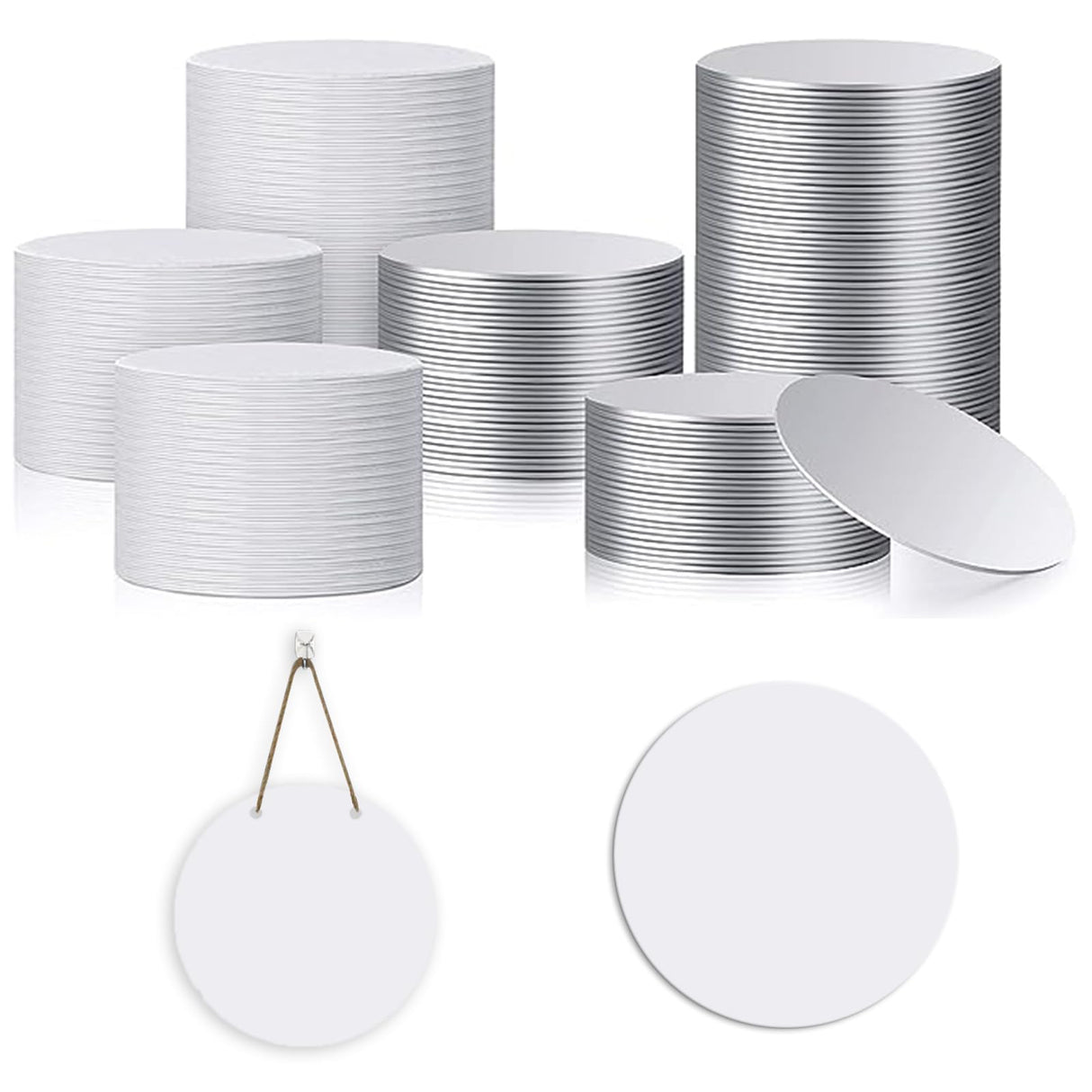 Muka 50Pcs 4.2 Inch Round Sublimation Blank Aluminum Stickers, Aluminum Sheets for Picture Frame Ornament Blank Metal Sign Muka