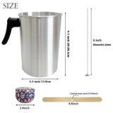 Candle Making Pouring Pot 3L Candle Wax Melting Pot Large Candle Pouring Pitcher Heat-Resistant Handle Dripless Pouring Spout Candle Jars, Wicks, Stickers Wicks Holders Large Candle Pouring Pot Phinicco