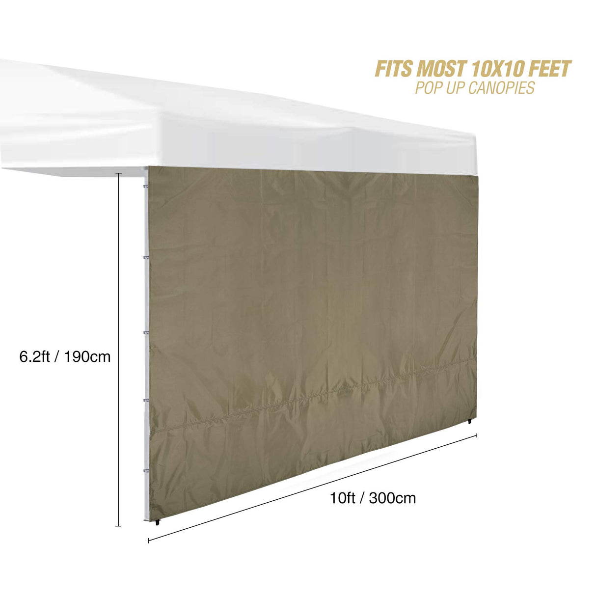 REDCAMP Instant Canopy Sidewall for 10x10ft Pop Up Canopy, 1 Pack Sunwall Only, Khaki (1 Sidewall Only, Canopy Tent NOT Included) REDCAMP
