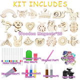 Wooden Magnet Kids Painting Kit - Glow in The Dark - Diamonds DIY Wood Painting Arts Crafts Kit for Kids Age 4-8 8-12, Party Favors Birthday Easter Toys Basket Goodie Bag Stuffers for Boys Girls See You Always