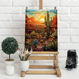Natuyalo Paint by Numbers for Adults with Framed on Canvas, Wilderness Landscape Paint by Numbers Kits for Beginners, Cactus DIY Acrylic Painting Kits with Frame Ideal Gift (12x16 Inch) Natuyalo
