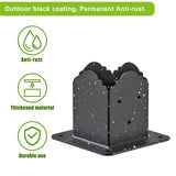 Insaga Decorative 4x4 Post Base, 4x4 Post Bracket (Inner Size 3.6" x 3.6"), Black Powder Coated Deck Railing Bracket, 4x4 Brackets for Wood Posts, Deck Post Support (Set of 4) Insaga