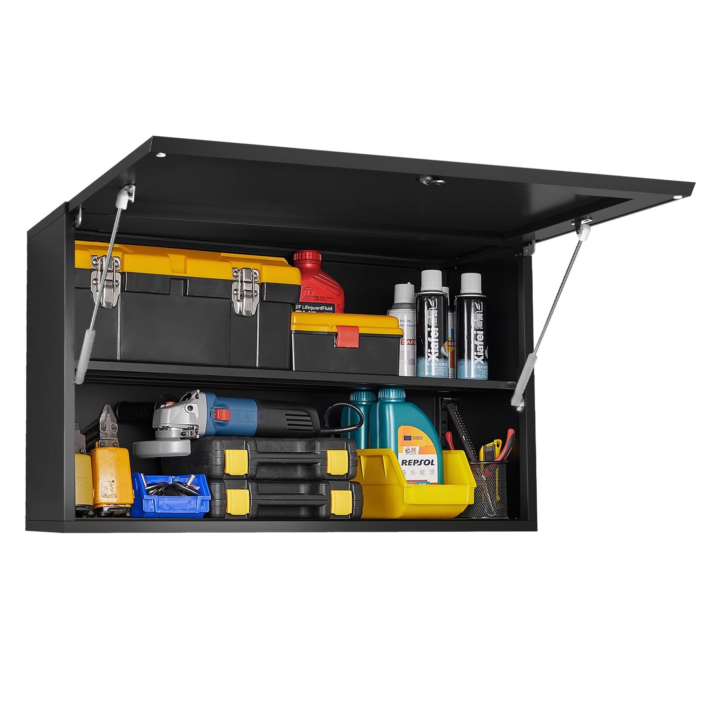 POLUP Garage Storage Cabinets with Adjustable Shelf, Up-Flip Door Metal Wall Cabinet, Wall-Mounted Locking Cabinet, 20" H One Door Utility Upper Cabinet for Garage Basement Workshop-Assembly  - WoodArtSupply