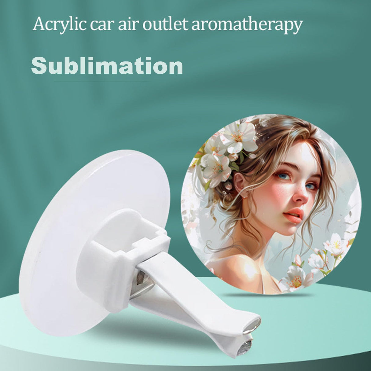 6 Pack Sublimation Blanks Car Air Vent Clips Heat Transfer Blank Car Outlet Perfume Clip Auto Diffuser Vent Clip Car Scent Diffuser Clip Car Exhaust Outlet Accessories Round Frinnovan