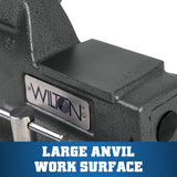 Wilton Mechanics Bench Vise, 5" Jaw Width, 5-1/4" Jaw Opening, 3-3/4" Throat (Model 745) Wilton