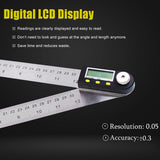 Delgada Digital Angle Ruler and Stainless Steel Digital Angle Finder or Digital Protractor with Zeroing and Locking Function Battery Included 12Inches/300mm Delgada
