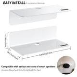 OAPRIRE White Floating Shelves Wall Mounted Set of 2 - Easily Expand Wall Space - Acrylic Hanging Shelves for Bedroom, Gaming Room, Living Room, Bathroom, Office with Cable Clips OAPRIRE