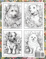 Dogs and Flowers Coloring Book: Canine and Floral Scenes for Dog Lovers WoodArtSupply