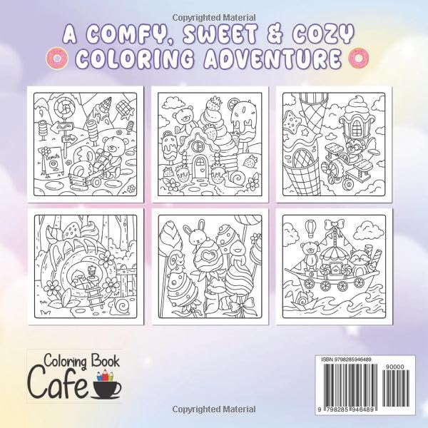 Cozy Delights: Cute Coloring Book for Adults and Teens Featuring Adorable Animal Characters, Candyland Adventures, Chocolate Mountains, and Cozy Hygge Delights! WoodArtSupply