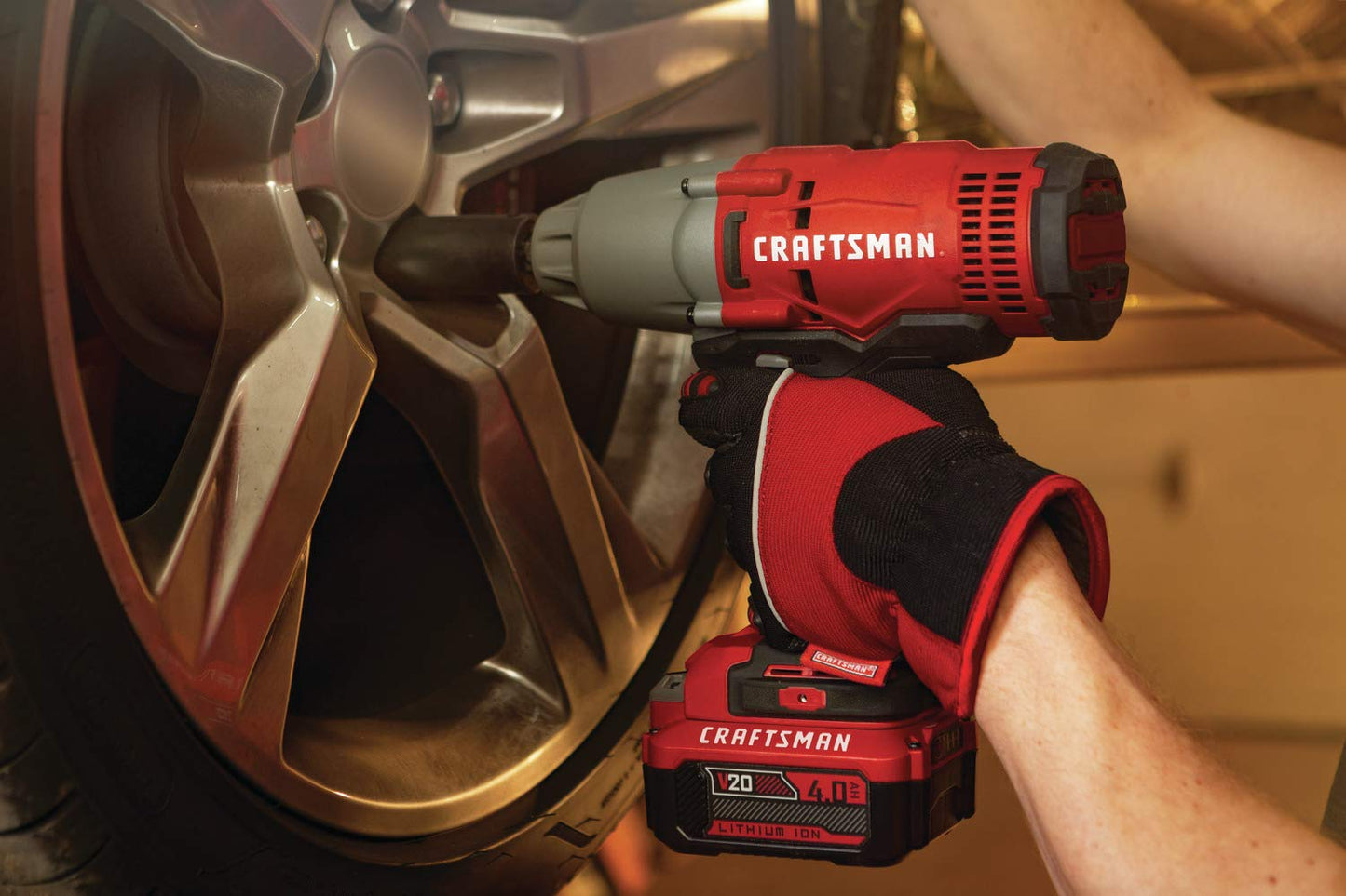 CRAFTSMAN V20 RP 1/2 inch Cordless Impact Wrench Kit, Brushless, 4Ah Battery and Charger Included (CMCF900M1) - WoodArtSupply