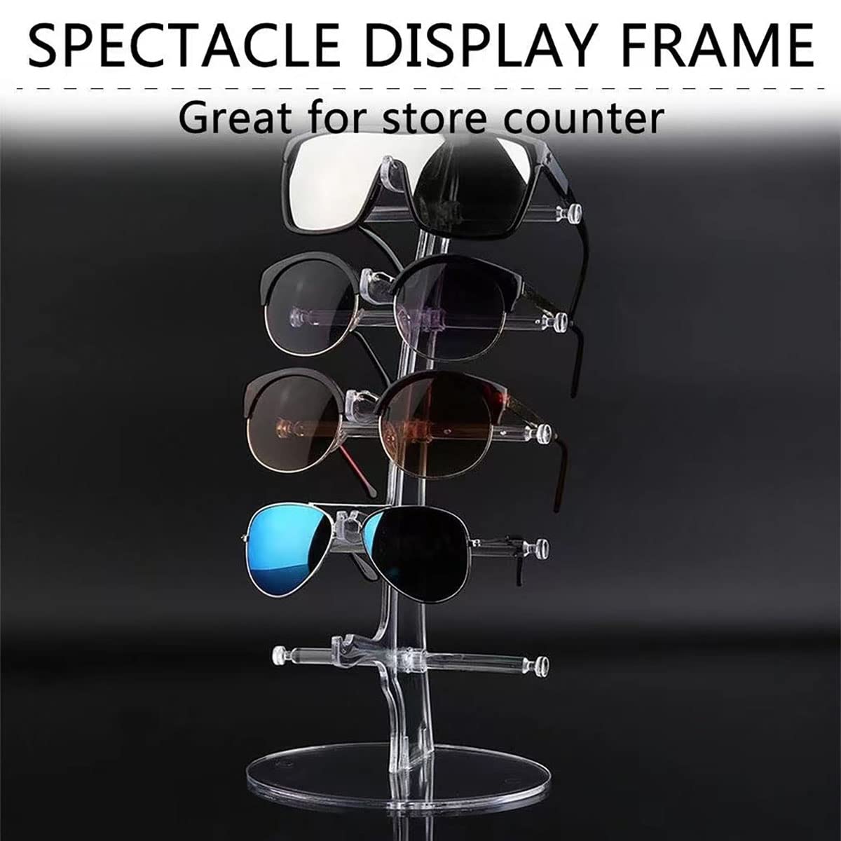 Anetiry 2 Pack Sunglasses Rack Eyeglasses Display Stand Holder Storage Organizer for 5 Glasses Acrylic Jewelry Eyewear Display for Selling Clear Anetiry