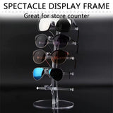 Anetiry 2 Pack Sunglasses Rack Eyeglasses Display Stand Holder Storage Organizer for 5 Glasses Acrylic Jewelry Eyewear Display for Selling Clear Anetiry