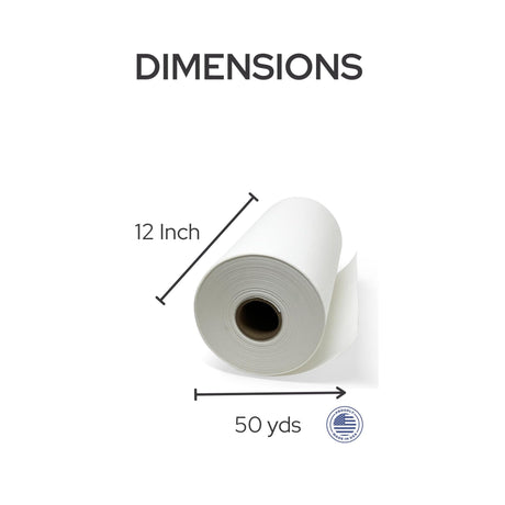 Cut Away Embroidery Stabilizer Roll 12" x 50 Yd – 2.5 oz Cutaway by H.B.I. Products HBI H.B.I. PRODUCTS