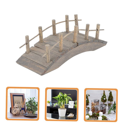 Yardenfun 2pcs Mini Wooden Arch Bridge Artificial Arch Bridge Wooden Bridge for Micro Bonsai Ornament Fence Garden Bridges for Outdoors 4ft Natures Garden Container Micro Scene Miniature - WoodArtSupply