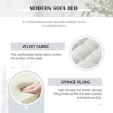 Hixkol Sleeper Sofa Bed, 3 in 1 Sofa Bed Pull Out Couch Bed with Adjustable Backrest, Modern Sofa Bed for Living Room, Convertible Sofa Bed for Bedroom. (White) Hixkol