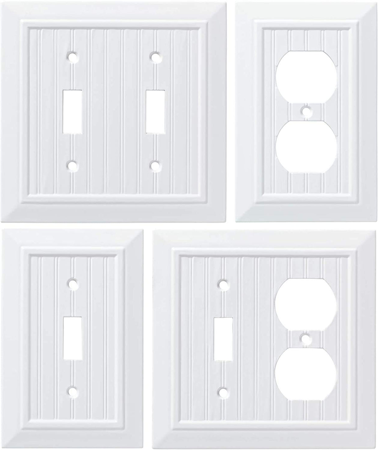 Franklin Brass W35265-PW-C Classic Beadboard Single Wall Plate, Switch Franklin Brass