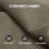 ZEIINPA 79" Convertible Sleeper Sofa Bed, Modern Corduroy Floor Couch Bed with Silver Fixed-Shape Frame, Modular Sofa Couch with Pull Out Bed, Loveseat Sleeper Boneless Couches for Living Room, Camel ZEIINPA