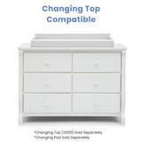 Delta Children Universal 6 Drawer Dresser with Interlocking Drawers - Greenguard Gold Certified, White Delta Children