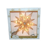 Kurt S. Adler Kurt Adler 10-Light 12-Point Capiz Star and Center Gem Treetop, 10.24in, Gold, White Kurt S. Adler