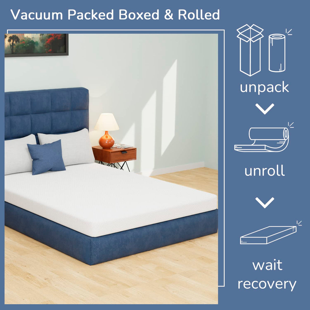 PayLessHere 5 Inch Full Green Tea Memory Foam Mattress Cooling Gel Infused Mattress,Medium Firm Mattresses Fiberglass Free/CertiPUR-US Certified/Bed-in-a-Box/Pressure Relieving Full Size,White PayLessHere