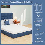 PayLessHere 5 Inch Full Green Tea Memory Foam Mattress Cooling Gel Infused Mattress,Medium Firm Mattresses Fiberglass Free/CertiPUR-US Certified/Bed-in-a-Box/Pressure Relieving Full Size,White PayLessHere