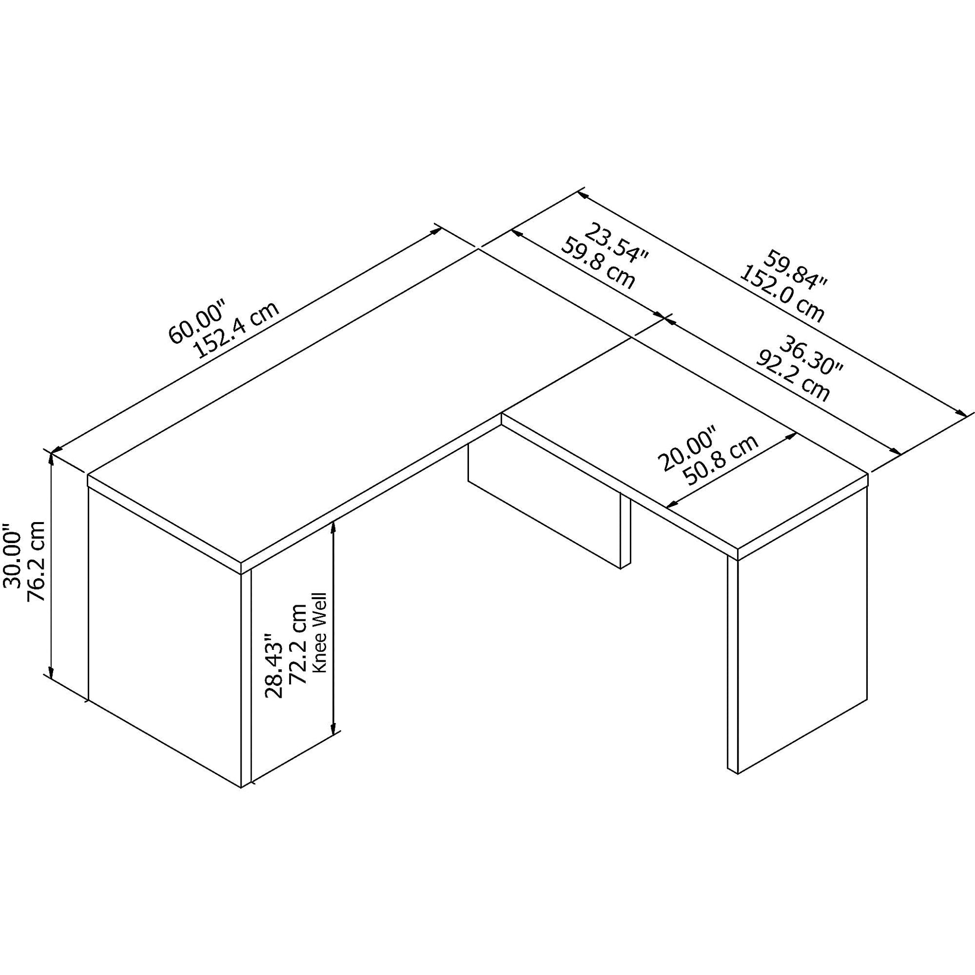 Office by kathy ireland Echo L Shaped Desk, Pure White/Pure White (ECH026PW) - WoodArtSupply