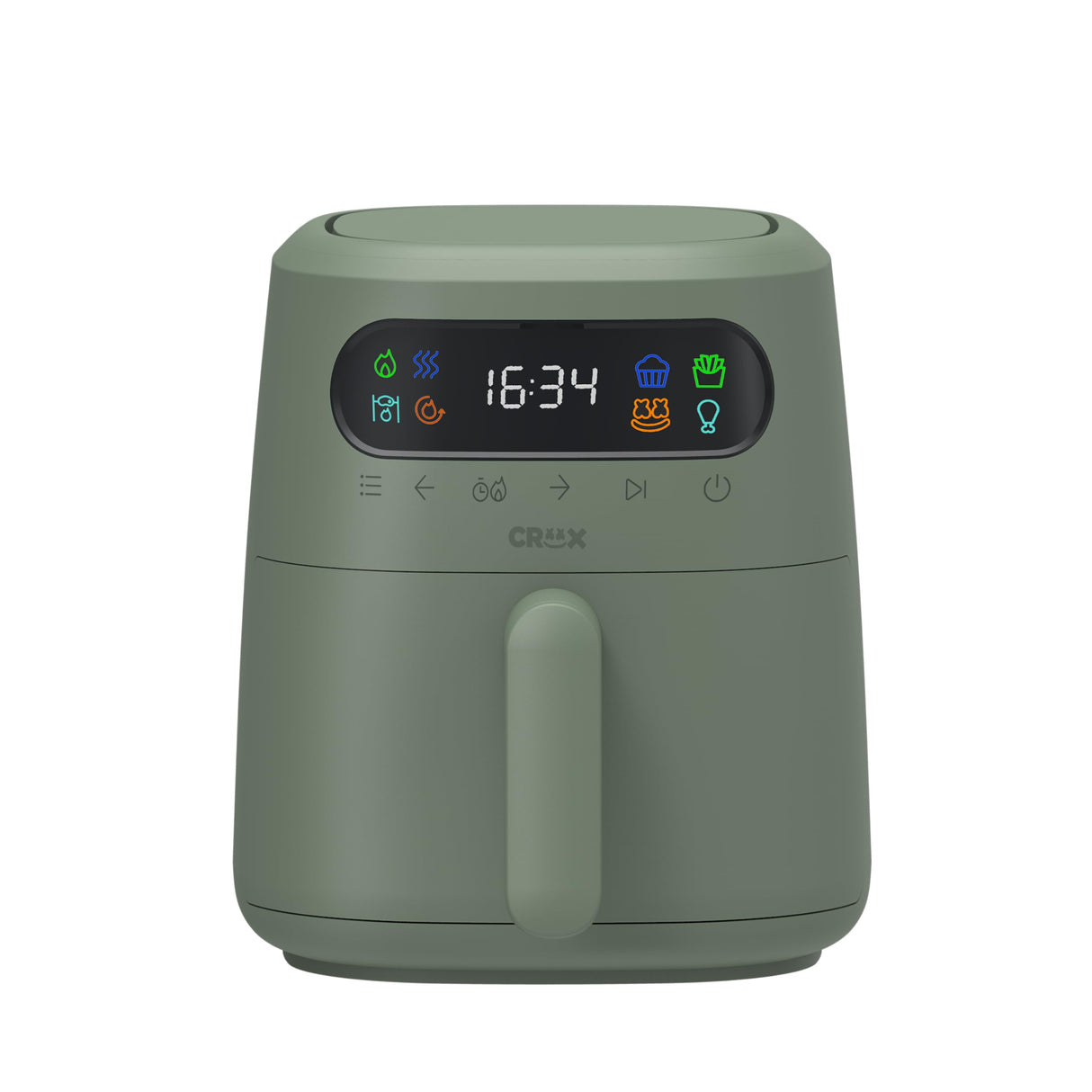 CRUX x Marshmello 3.0 QT Digital Air Fryer with TurboCrisp Technology, Touch Screen Temperature Control, Timer and Auto Shut-off, Fully Programmable, Silicone Cupcake Molds Included, Olive Crux