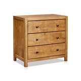 MUSEHOMEINC Rustic Ridge Farmhouse 3-Drawer Nightstand,Night Stand with 3 Drawers Dresser,Wooden Dresser with Round Metal knobs for Bedroom MUSEHOMEINC
