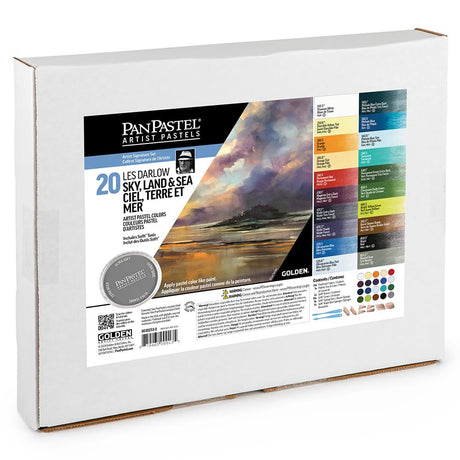 PanPastel Artist Pastels by GOLDEN, Sky, Land & Sea - Les Darlow Set, 20 Color, Professional Artist Pastels, Unique Pan Format (cake-like) PanPastel