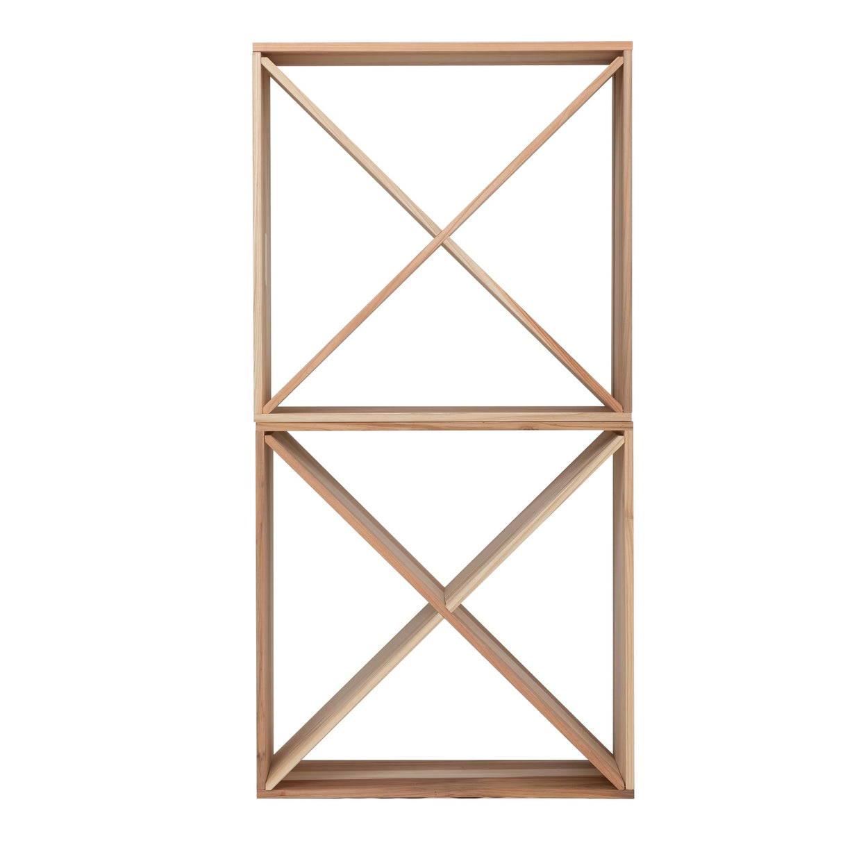 Sardoxx Set of 2 24 Bottle Wine Rack Solid Wood Holder Cube Bar Storage Cellar Stackable Kitchen Decor Tabletop Champagne Rack Sardoxx