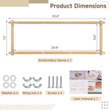 32.8 x 12 Inches Frames for Cross Stitch, Embroidery Scroll Wood Needlework Frame, Needlepoint Scroll Frame, Quilting Hoop Stand, Stitching Needlepoint Holder Tool Wooden Sewing Frame Tideme