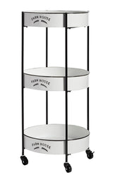 Deco 79 Metal Kitchen Rolling 3 Shelf Storage Cart with Wheels, 16" x 16" x 34", White, LARGE SIZE Deco 79