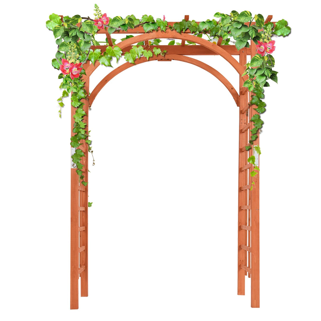 Tangkula 85 inches Garden Arbor, Wooden Wedding Arches Structure w/Trellis Sides for Climbing Plants, Patio Bridal Party Decoration Arbor for Garden, Lawn, Parties, Ceremony (Natural) Tangkula