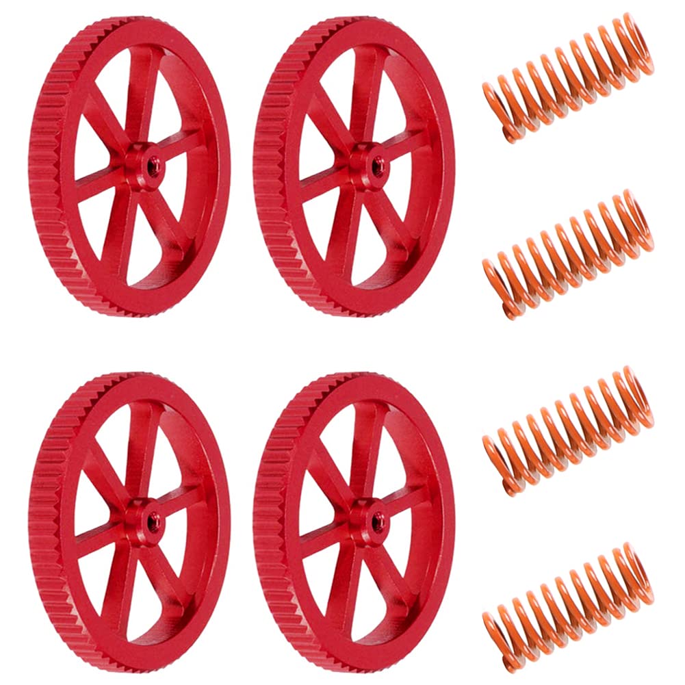 Creality Official Metal Leveling Nuts and Springs Upgraded Set for Ender 3/3 Pro/3 V2/3 Max, Ender 5/5 Plus/ 5 Pro, CR 10 Series 3D Printer Kit for Bed Staying Level (4Pcs) Creality