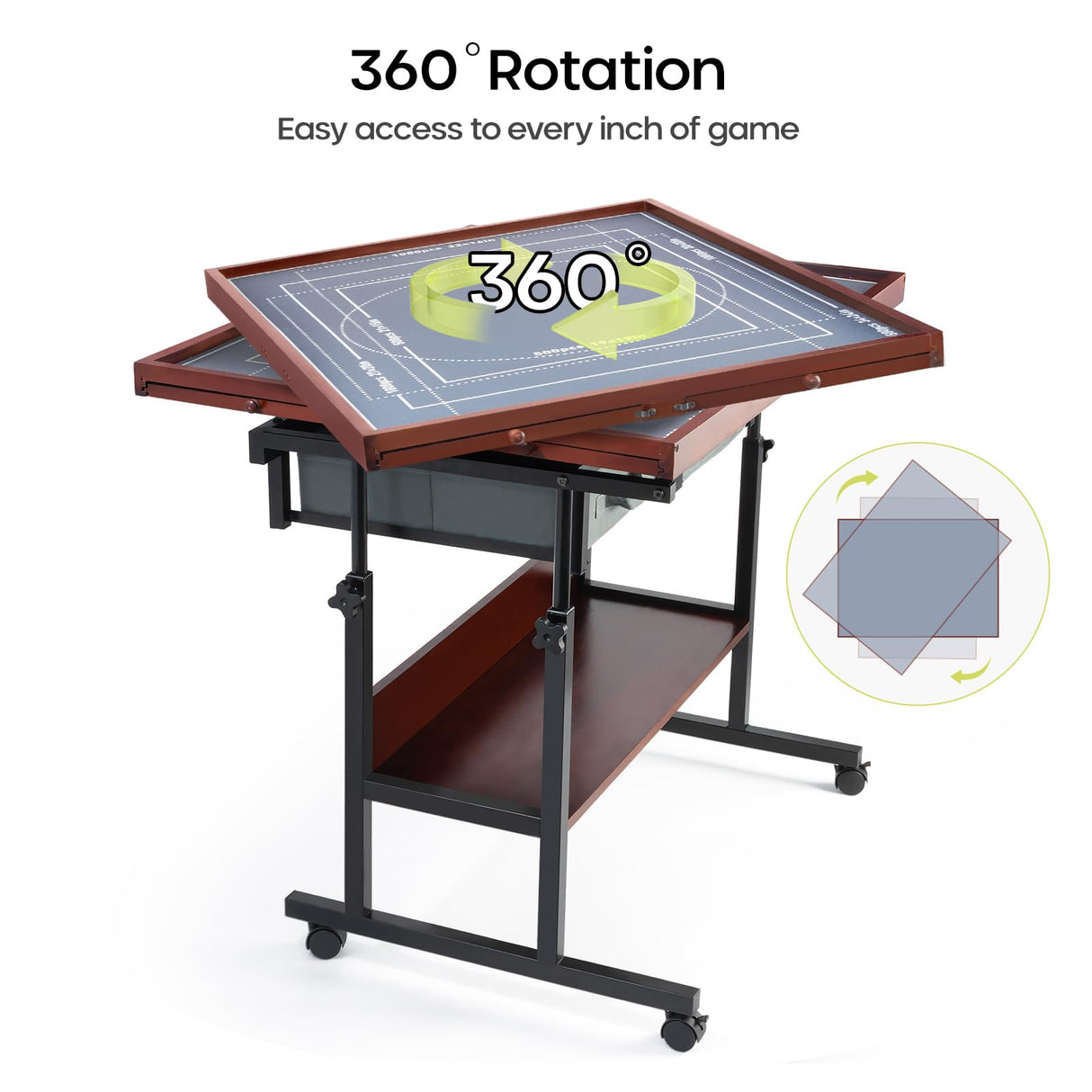 Ostutry Rotating Puzzle Table with Drawers - 1500 Pieces Wooden Jigsaw Table, Adjustable Puzzle Board for Adults Ostutry