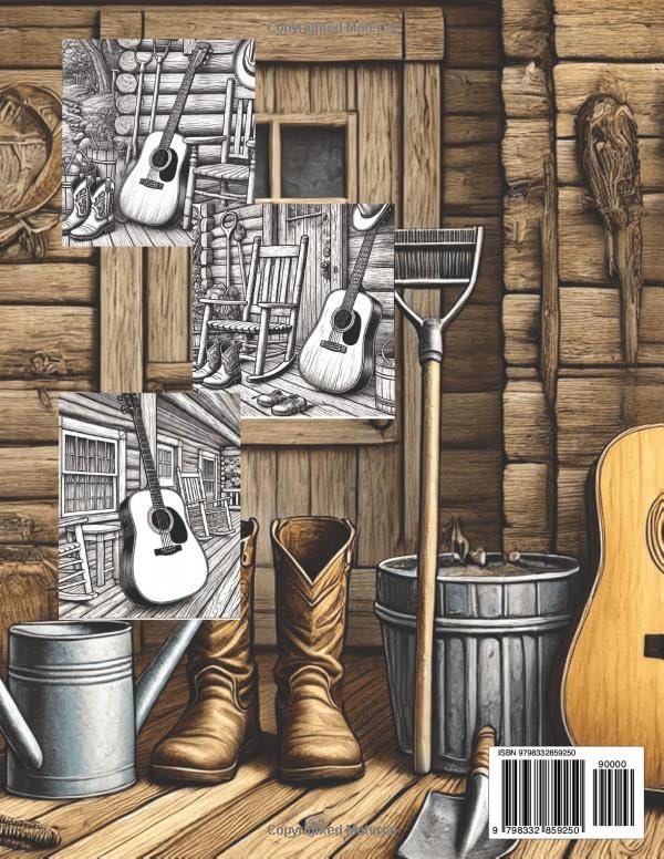 Songwriter's Coloring Book: Front Porch Pickin' ... Find Inspiration in Your Own Imagination: Lyric blanks on every page Majosta