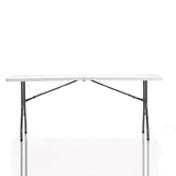 COSCO Fold-in-Half Banquet Table w/Handle, 6ft, White Cosco