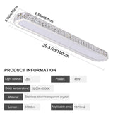 Qcyuui Dimmable LED Ceiling Light 39.4'' Kitchen Lighting Fixtures Ceiling Modern Luxury Crystal Ceiling Light with Remote Chrome Long Ceiling Light Fixture for Kitchen Dining Room Hallway,48W Qcyuui