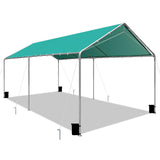 Heavy Duty 10 X 20 Ft Easy to Assemble Metal Car Canopy Shelter with Reinforced Steel Cables, Outdoor Portable Garage for Car, Boat Tent, Green SAILARY