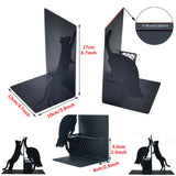 Gift for Dad, Cat Book Ends for Shelves, Decorative Book Ends with Pen Holder, Fun Unique Bookends, Cool Black Cat Bookends, Home Office Desk Bookshelf Decor, for Dad and Lover ENCIMART